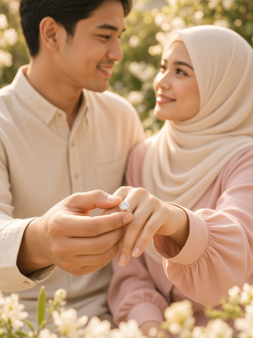 Foto pra-perkahwinan 4 daripada 4, Faris & Nur Hana: cincin (contoh)